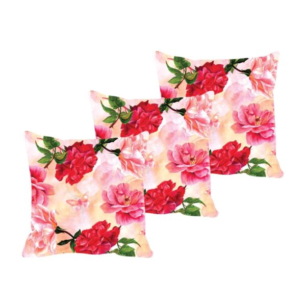 Cute Rose Floral Flowers Cushion Cover Set of 3 12X12 inches