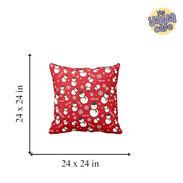 Yaya Cafe Christmas Gifts Cushion Covers House Decoration 24 x 24 inches - Merry Xmas with Snowman Snowman