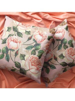 16X16 inches Set of 2 Cushion Covers Cute Floral Flowers Printed Sofa Throw Pillows Multicolor