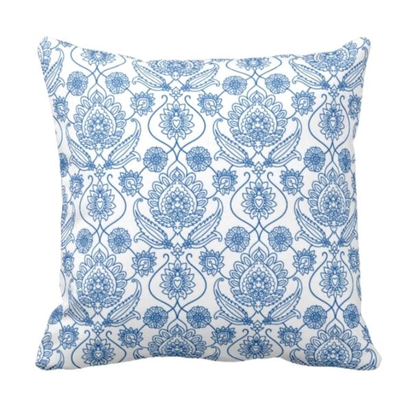 12 x 12 inch Elegant Admirable Indigo Printed Cushion Covers Set of 2 for Home Sofa