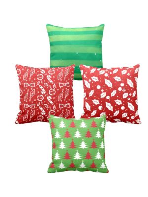 Christmas Gifts 20 x 20 inches Cushion Covers (Multicolor) Set of 4