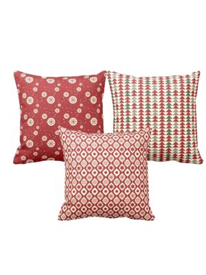 Christmas Gifts Cushion Covers House Decoration 16x16 inches Set of 3 - Cute Splendid
