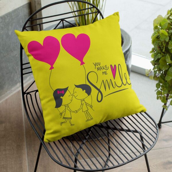 Valentine Gifts for Boyfriend Husband Cushion Cover You Make Me Smile Throw Pillow Love - 20 x 20 inches