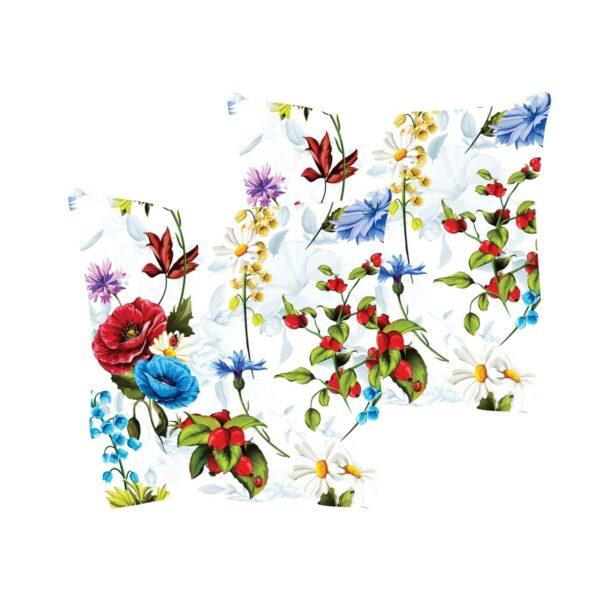 16X16 inches Set of 2 Cushion Covers Charming Floral Flowers Printed Sofa Throw Pillows Multicolor