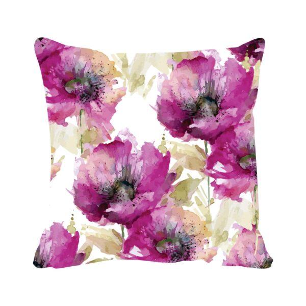 Yaya Cafe 12x12 inches Set of 5 Cushion Covers Beauteous Floral Flowers Printed Sofa Throw Pillows Purple