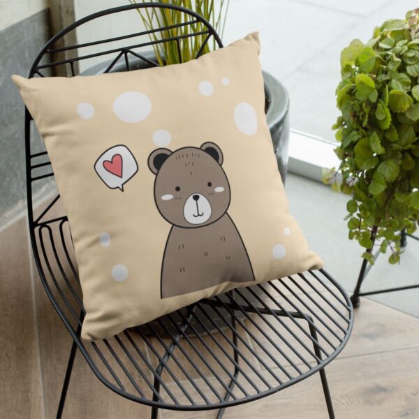 Cute Animal Cat Hello Printed Cushion Cover for Kids, Living Room, Bedroom, Sofa Throw Pillow Velvet - 16x16 Inches