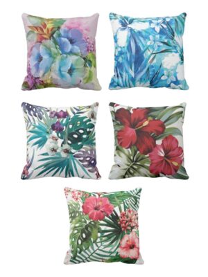 Floral Flowers Cushion Cover Set of 5 16X16 inches