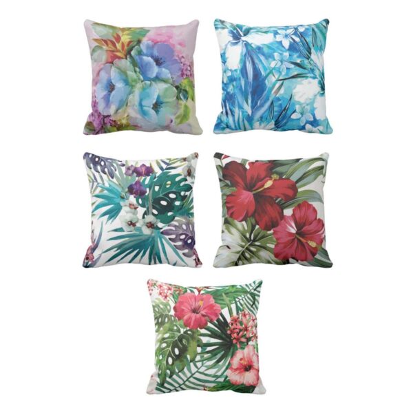 Floral Flowers Cushion Cover Set of 5 16X16 inches