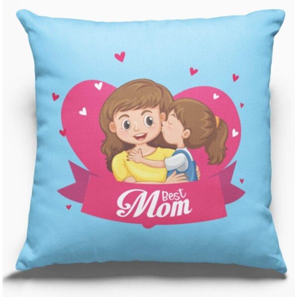 Birthday Gifts for Mom 12 x 12 inches Best Mom Printed Velvet Cushion Cover Throw Pillow