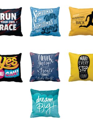 Run Your Own Race Motivational Quotes Cushion Cover Set of 7 20X20 inches