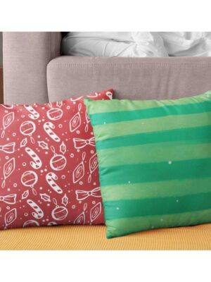 Christmas Gifts Cushion Covers House Decoration 20 x 20 inches Set of 2 - Graceful Xmas Candy Sticks Ornaments Snowman