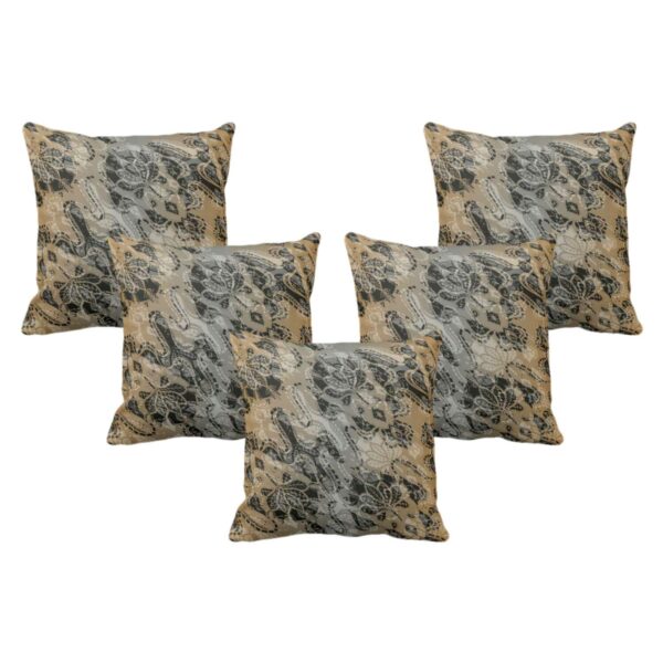 Sulchritudinous Abstract Cushion Cover Set of 5 16X16 inches