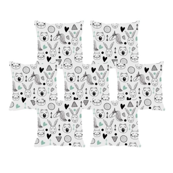 Yaya Cafe 20x20 inches Set of 7 Cushion Covers Absurd Leaf Tree Floral Flowers Printed Sofa Throw Pillows Multicolor