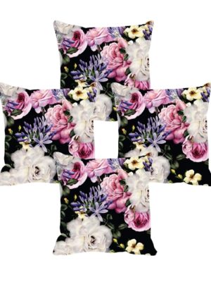 Floral Comely Floral Flowers Cushion Cover Set of 4 24x24 inches