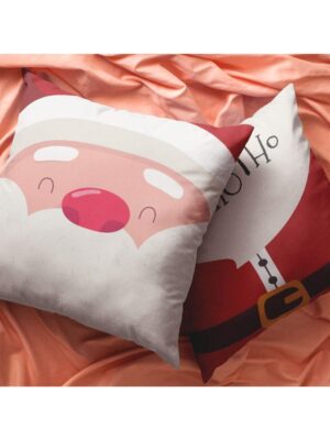 Christmas Gifts Cushion Covers House Decoration 12 x 12 inches Set of 2 - Ho Ho Ho Santa Claus Snowman
