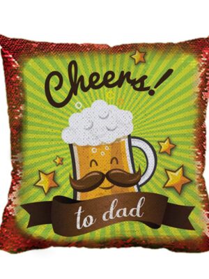 for Cheers to Dad Magic Printed Cushion Cover 16X16 inches for Father
