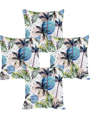 Absurd Leaf Tree Floral Flowers Cushion Cover Set of 4 20x20 inches