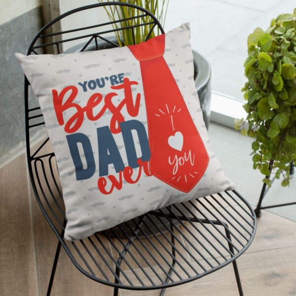 Love Best Dad 12 x 12 inches Velvet Cushion Cover