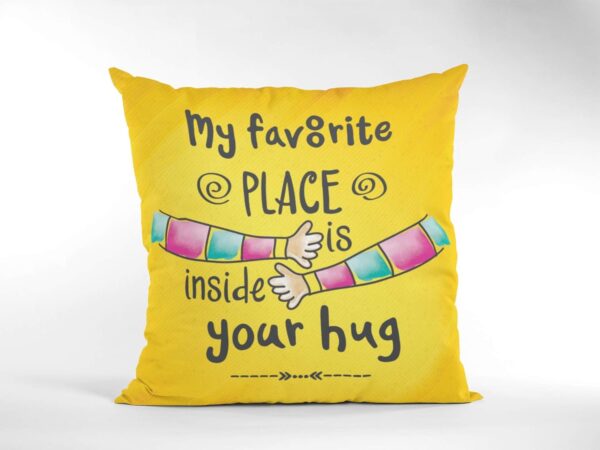 Valentine Gifts for Boyfriend Husband Cushion Cover My Favourite Place is Inside Your Hug Throw Pillow Love - 24 x 24 inches
