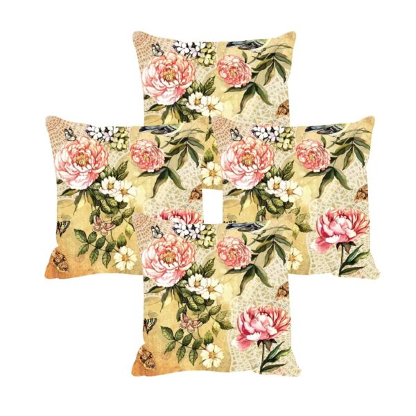 Adorable Floral Flowers Cushion Cover Set of 4 16x16 inches