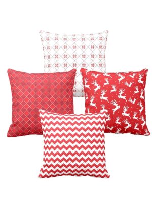 Christmas Gifts Cushion Covers House Decoration 20 x 20 inches Set of 4 - Stocking Snowman Santa