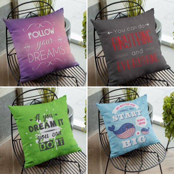 You Can Do Anything Motivational Quotes Cushion Cover Set of 4 12X12 inches