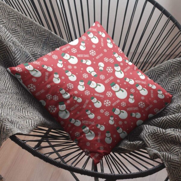 Yaya Cafe Christmas Gifts Cushion Covers House Decoration 24 x 24 inches - Merry Xmas with Snowman Snowman