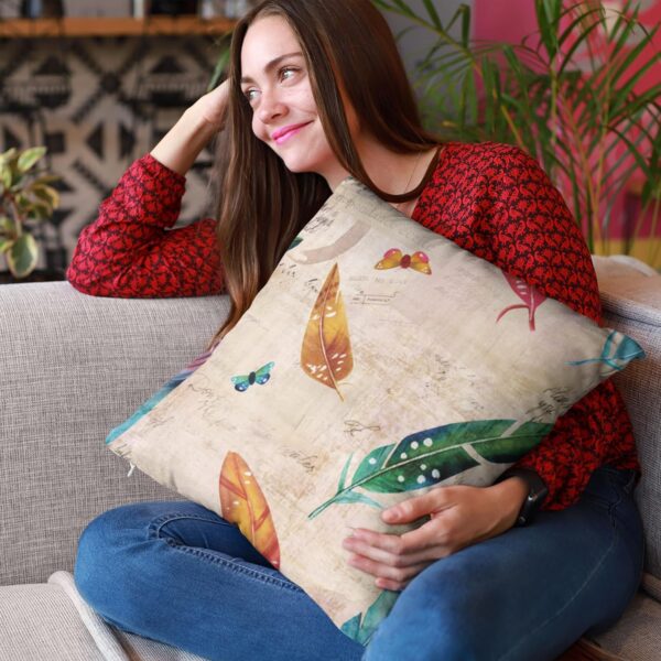 TheYaYaCafe® 20X20 inches Set of 3 Cushion Covers Charming Butterfly Floral Flowers Printed Sofa Throw Pillows Multicolor