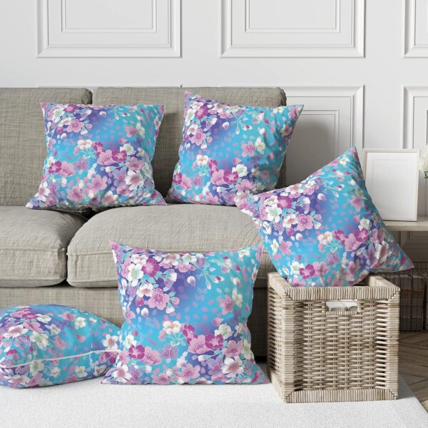 Decorative Velvet Floral Throw Pillow (Double Side Print) Floral Cushion Covers Set of 5_Pattern 24_20x20