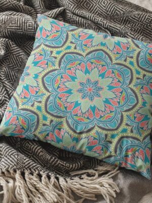 Antique Indigo Cushion Cover – 16 x 16 Inches | Best Home Décor Gift |Decorative Throw Pillow Cover for Sofa, Couch, Bed