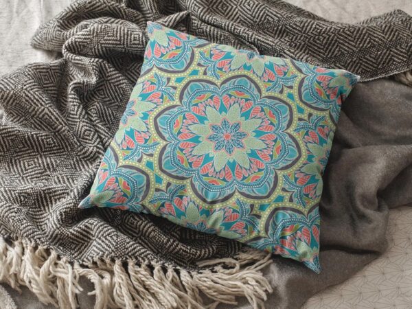 Antique Indigo Cushion Cover – 16 x 16 Inches | Best Home Décor Gift |Decorative Throw Pillow Cover for Sofa, Couch, Bed